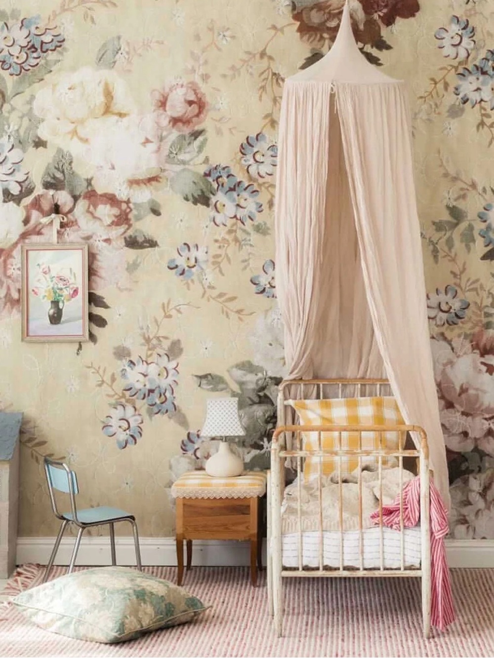Numero 74 Bed Canopy Drapery Powder Pink Smallable Nursery Blush Decor Neutral